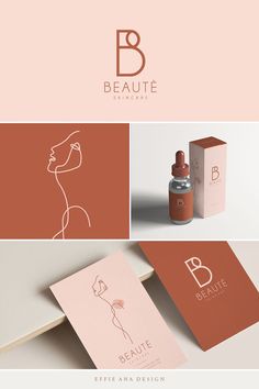 the logo for beauty brand beaute is shown in three different colors and font options