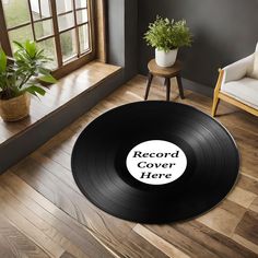 a vinyl record with the words record cover here on it