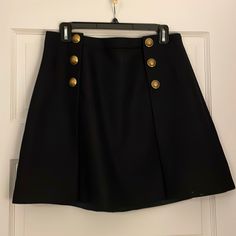 Navy J. Crew Skirt With Tags And Spare Button 12p But Fits Like An 8 Chic Flared Skirt With Buttons, Chic A-line Skirt With Buttons, Chic A-line Skirt With Button Closure, Chic Workwear Skirt With Button Zip Fly, Chic Short Skort With Buttons, Chic Mini Skirt With Buttons And Relaxed Fit, Workwear Flared Skirt With Button Closure, Flared Workwear Skirt With Button Closure, Flared Work Skirt With Button Closure