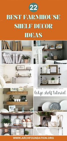 the best farmhouse style shelf decor ideas to decorate your home in fall and winter time