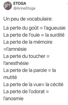 the words are written in french and english