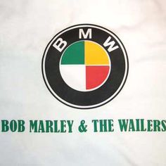 bob marley and the waiers logo on a white t - shirt with green lettering