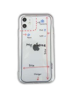 an iphone case with measurements for the phone