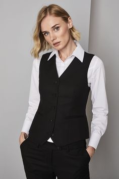 Luxury Semi-formal Vest With Suit Collar, Luxury Black Office Vest, Luxury Black Evening Vest, Luxury Black Party Vest, Luxury Fitted Vest With Suit Collar, Luxury Black Vest For Business Casual, Luxury Black Semi-formal Vest, Luxury Tailored Vest For Formal Occasions, Luxury Fitted Vest For Semi-formal Occasions