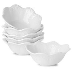 Ceramic Bowls Set of 6 The stacking ability of ceramic bowls increases space-efficiency .They stack easily and take up less room in the cupboard than heavy, clunkier dishes Perfect for cereal, soup, salad, pasta. etc. Classic white plates design suits for any kind of table setting or occasion from casual everyday dinner to catering dinner party Relief Pattern Cereal Bowls Diameter: 6 inches, Capacity: 11.8 ounces, Quantity: 6 packs Sturdy porcelain and scratch-resistant Dishwasher, microwave, ov Catering Dinner, Plates Design, Rice Snacks, Space Efficiency, Avocado Dip, Salad Pasta, Soup Bowl Set, Rice Cereal, Cream Soup