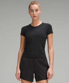 Swiftly Tech Short-Sleeve Shirt 2.0 *Waist Length | Women's Short Sleeve Shirts & Tee's | lululemon Lululemon Black Swiftly, Lululemon Swiftly Tech Short Sleeve, Lululemon Shirt, Swiftly Tech Short Sleeve, Lululemon Swiftly Tech, Garment Fabric, Lululemon Swiftly, Short Sleeve Shirt Women, Swiftly Tech