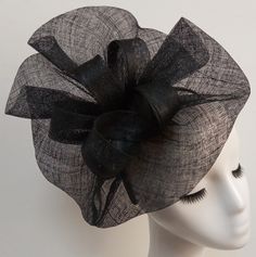 ~ Ready to ship worldwide ~ Standard shipping to the US 7-9 business days. EXPRESS to the US 5-7 business days. High quality, large 11.8in (30cm) black fascinator with headband. Perfect for spring race-day / Kentucky Derby / Oaks Day, wedding, cocktail party, high tea-party, baby-shower or any special occasion. Availab Black Cloche Wedding Hats And Headpieces, Black Cloche Wedding Hat, Black Cloche Costume Hat For Wedding, Black Cloche Fascinator For Party, Black Mini Hat For Kentucky Derby Wedding, Elegant Black Mini Hat For Church, Elegant Black Cloche Fascinator, Elegant Black Cloche Mini Hat, Black Boater Hat For Kentucky Derby Evening