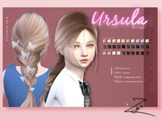 Ursula Hairstyle, The Sims 4 Cc Hair Girl, The Sims 4 Cc Hair Kids, Sims Cc Hair, The Sims 4 Kids, Hicks Und Astrid, Lotes The Sims 4