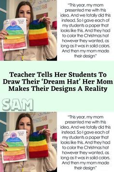 two pictures with text describing how teachers teach their students to draw the dream hat her mom makes