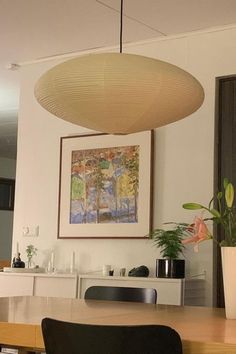 Akari 15A Pendant Light - SamuLighting Paper Lantern Lighting, Dining Room Paper Lantern, Paper Lantern Dining Room, Paper Lantern Over Dining Table, Paper Ceiling Light, Lantern Lighting, Rice Paper Light, Paper Pendant Light