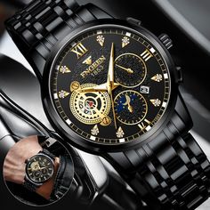 Product Description: Fashion diamond big dial, metal material band, men business dress-up watches, luxury class casual watch for men. It is popular because it emphasizes nice watch design and practicality. Whether it is fashion, casual, simple, business, classic, or age, the watch is suitable for different dress styles on any occasion. Quartz movement waterproof men watches, high-quality battery, analog display diamond dial, accurate time, because of the more durable battery, it can be used for Elegant Stainless Steel Wear-resistant Watch, Elegant Wear-resistant Chronograph Watch, Elegant Business Chronograph Watch, Elegant Business Watches Wear-resistant, Different Dress Styles, Watches Luxury, Metal Straps, Watch For Men, Casual Watches