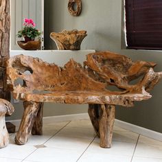 Habini Teak Bench - Om Gallery Teak Bench, Live Edge Furniture, Diy Baby Furniture, Log Furniture, Wholesale Furniture, Creative Furniture, Teak Furniture, Cheap Furniture, Bathroom Remodel Master