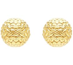 Embrace everyday elegance with the intricate texture of these gleaming 14K gold-plated earrings. From Tiffany Kay. Elegant Textured Gold Plated Earrings, Elegant Textured Formal Earrings, Elegant Textured Yellow Gold Jewelry, Purl Knit, Everyday Elegance, Gold Plated Earrings, Jewelry Earrings, Plating, Yellow Gold