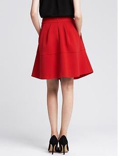 Red Full Skirt | Banana Republic Work Suits, Latest Shoes, Modern Outfits, Shopping Spree, Shoe Style, Full Skirt, Dress Shirts, Vibrant Red, Banana Republic