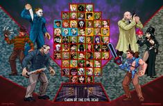 an image of some characters from the video game street fighter 3, with many different faces and