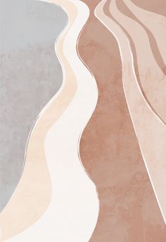 an abstract painting with wavy lines on the bottom and sides, in shades of pink