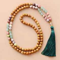 wooden Mala bead necklace Mala Bead Necklace, 108 Mala Beads, Tassel Jewelry, 108 Bead, Mala Necklace, Spiritual Jewelry, Mala Beads, Support Handmade, Beads Necklace