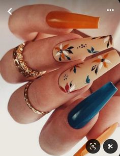 Nail Flash, Trendy Nail Art Designs, Fall Acrylic Nails, Pretty Nail Art, Hot Nails, Fall Nail Designs, Fancy Nails, Best Acrylic Nails