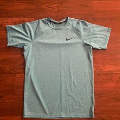 Smoke/Pet Free! Excellent Condition! Teal In Color! Nike Fitted Casual Shirt, Shirts Nike, Nike Swim, Dri Fit Shirt, Nike Blue, Nike Shirts, Men's Nike, Workout Shirts, Dri Fit