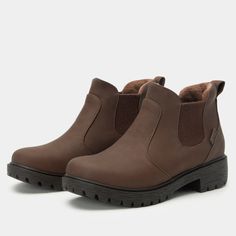 Rowen Relaxed Cocoa Boot | Alegria Shoes Garden Boots, Vegan Leather Boots, Waterproof Tape, Alegria Shoes, Most Comfortable Shoes, Comfortable Boots, White Boots, Leather Boot, Chelsea Boot