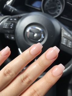 Basic Baddie Nails, Natural Looking Acrylic Nails, Office Nails, Natural Looking Nails, Acrylic Nails Nude, Tapered Square Nails, Milky Nails