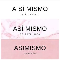 three different types of font and numbers on a pink marble background with the words asi mismo