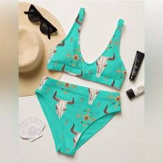 Nwt! Size Small. High Wasted. Top And Bottom Included. Western Bikinis, Aztec Swimsuit, Casual Country Outfits, Western Stuff, Steer Skull, Swimsuit One Piece, Swim Suits, Country Outfits, Swim Suit