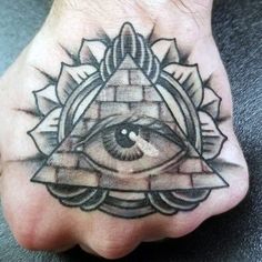 a hand with an all seeing symbol on it