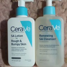 Sa Renewing Cleanser 8oz & Sa For Rough & Bumpy Skin Gently Cleanses & Exfoliates While Softening & Smoothing Skin. Non-Comedogenic Non-Drying Non Irritating W/ Ceramides & Salicylic Acid No Exp Exfoliates & Moisturizes While Helping To Restore The Protective Barrier Cerave Sa Cleanser, Skincare Cerave, Neutrogena Sunscreen, Cerave Skincare, How To Clear Pimples, Clear Face Mask, Rough Bumpy Skin, Moisturizing Body Oil, Castor Oil For Hair