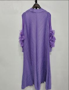 DETAILS: Please refer size chart before choosing Loose silhouette Ankle length Long lantern sleeve SIZE CHART: One size- Bust: 37"-55" Sleeve: 19.5" Shoulder: 13" Length: 49"-51" Lantern Sleeve, Lantern Sleeves, Ankle Length, Long Dress, Lanterns, Size Chart, Purple, Clothes, Color