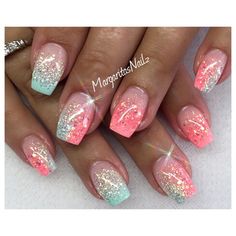 Amazing Summer Nails - Musely Holiday Gel Nail Ideas, Nailart Summer, Pedicure Gel, Coral Ombre, Beach Nail Designs, Summer Nails Beach, Summer Nail Art, Her Nails