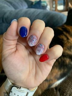 4th Of July Nails Natural Short, Short Almond 4th Of July Nails, 4tg Of July Nails Acrylics, Subtle Fourth Of July Nails, Fourth Of July Nails Designs, Classy 4th Of July Nails, 4th Of July Nails Simple, 4th Of July Gel Nails, Nails Patriotic