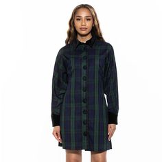 Enjoy effortless style with this Women's ALEXIA ADMOR Velvette Plaid Dolman Button Down Shirt Dress.Click on this WOMEN'S GUIDE to find the perfect fit and more! Enjoy effortless style with this Women's ALEXIA ADMOR Velvette Plaid Dolman Button Down Shirt Dress.Click on this WOMEN'S GUIDE to find the perfect fit and more! FEATURES Collared neckline Snap closure Long sleeves Partially linedFIT & SIZING 35 1/2-in. length from shoulder to hem Mini length hits at the thighFABRIC & CARE Polyester Lin Alexia Admor, Button Down Shirt Dress, Womens Clothing Sizes, Green Plaid, Dress Clothes For Women, Effortless Style, Polyester Spandex, Snap Closure, Gender Female