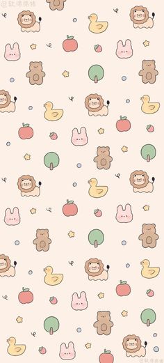 an animal themed wallpaper with many different types of animals on it's side