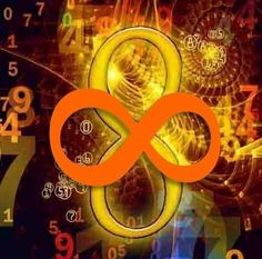 an orange symbol is in front of many numbers and symbols that appear to be multicolored