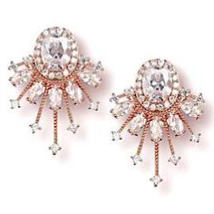 These glistening high-end marquise cubic zirconia stud bridal earrings have an art deco inspired flair as a statement-making large pair. They indeed evoke the feeling of the elegance of days gone by. Parla earrings are also versatile enough to be worn after the wedding to adorn yourself and reconnect with the most special day of your life... Lead, a nickel-free silver post is for your comfortThe earrings are in an original design of Art deco pattern that measures 29mm x 23mm (1.15" x 1") Elegant Rose Gold Clip-on Jewelry, Elegant Oval Earrings For Wedding, Elegant Oval Wedding Earrings, Elegant Oval Clip-on Earrings For Party, Elegant Oval Clip-on Earrings For Weddings, Rose Gold Oval Earrings For Wedding, Rose Gold Pierced Bridal Earrings For Wedding, Rose Gold Bridal Earrings For Evening, Oval Clip-on Earrings For Wedding