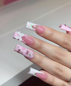 extendos | acrylics | nail art | valentines nails | french tip nails | pink nails | crystal nails | sanrio nails | duck nails | short nails | summer nails | freestyle nails  | Y2K nails | flower nails | 3D NAILS | nail designs | GIRLY NAILS | short acrylics | BUTTERFLY NAILS | long acrylics |bHOLIDAY NAILS | VACAY NAILS | ALMOND NAILS | nail inspo | HELLO KITTY NAILS | anime nails | cartoon nails | punk nails | Y2K | clase AZUL NAILS | Chrome nails | Airbrush nails | gradient nails | charm nails | black nails | Spring nails | Easter nails | Pink Nails Design With Charms, Hello Kitty Spring Nails, Baby Pink Nail Art, Nails Vacay, Azul Nails, Nails Sanrio, Nails Freestyle, Nails Airbrush, Nails Duck