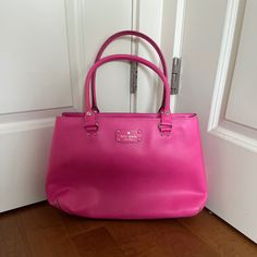 Fuchsia Is Color Brand New Never Worn Original Dust Bag Included Pink Double Handle Satchel For Errands, Pink Tote Satchel For Errands, Kate Spade Pink Everyday Shoulder Bag, Kate Spade Pink Rectangular Bag, Pink Kate Spade Shoulder Bag For Travel, Kate Spade Pink Shoulder Bag For Travel, Pink Kate Spade Satchel Bag, Kate Spade Pink Shoulder Bag For Daily Use, Kate Spade Pink Shoulder Bag For Everyday