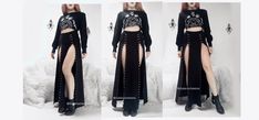 Gothic Skirt Outfit, Diy Maxi Skirt, Gothic Skirt, Handmade Skirts, Diy Skirt, Black Maxi Skirt, Rock Outfits, Gothic Clothing, Women Skirt