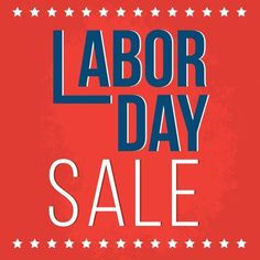 labor day sale poster with stars