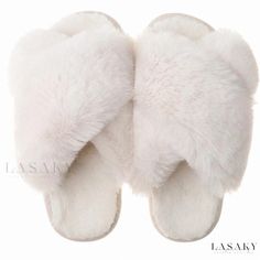 Lasaky - Premium Faux Fur Slipper - Anti-Slip Household Slipper with Cross Strap for Warmth and Comfort Indoor Slippers, Low Heel Boots, High Top Boots, Home Slippers, Faux Fur Slippers, Beach Cover Ups, Fuzzy Slippers, Slippers Cozy, Vintage Boots