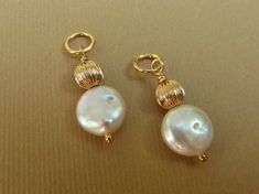 Gold Interchangeable Earrings Pearl Earring by suzannenoeldesigns Elegant White Earrings With Charms, Elegant White Charm Earrings, Elegant Charms Earrings For Anniversary, Gold Cat Earrings, Interchangeable Earrings, Infinity Earrings, Cat Earrings Studs, Rose Gold Earrings Studs, Gold Pendant Jewelry