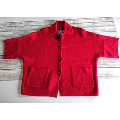 Tahari Red Wool Blend Oversized Cardigan Sweater 3/4 Sleeves Cheetah Buttons Med. Condition Is New With Tags. Shipped With Usps Priority Mail. Oversized Cardigan Sweater, Hooded Cardigan Sweater, Oversized Sweater Cardigan, Open Cardigan Sweater, Hooded Cardigan, Wrap Cardigan, Oversized Cardigan, Lightweight Cardigan, Red Wool