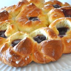 a close up of a pastry on a plate