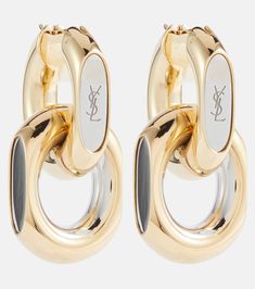 Cassandre hoop earrings in gold - Saint Laurent | Mytheresa Ysl Jewelry, Suzanne Kalan, Jewelry Lookbook, Jewelry Show, Earrings In Gold, Fashion Jewelry Earrings, Single Earring, Jewelry Inspo, Luxury Brands