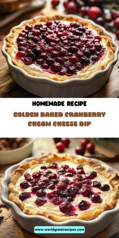 homemade recipe golden baked cranberry cream cheese dip