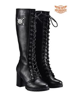 Laced Boots, Leather Motorcycle Boots, Dr Shoes, Leather Stand, Motorcycle Riders, Motorcycle Women, Buckle Boots, Womens Knee High Boots, Boot Accessories