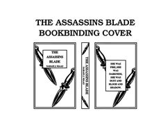 the bookbining cover for the assassins'blade is shown in black and white