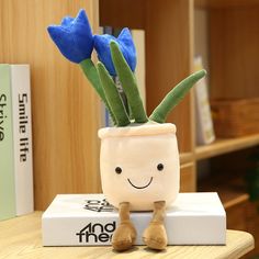 Color: blue Tulip Blue Succulents, Large Stuffed Animals, Planting Tulips, Blue Bell Flowers, Blue Tulips, Yellow Tulips, Decoration Originale, Plush Toy Dolls, Flower Pillow