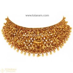 22K Gold Choker Necklaces -Indian Gold Jewelry -Buy Online Vintage Yellow Gold Festive Jewelry, Festive Vintage Yellow Gold Jewelry, Spiritual Jeweled Wedding Necklace, Classic Gold Necklaces For Festive Occasions, Classic Gold Necklace For Festive Occasion, Fine Jewelry For Festivals And Gifts, Festive Jewel Necklaces For Gifts, Festival Gift Jewel Necklaces, Heavy Yellow Gold Necklace For Gift